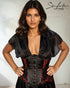 Nuria Sonderedition Leoni, schwarz, Designerstoff aus Korea mit dezentem Leo - Muster - SiaLinda.com